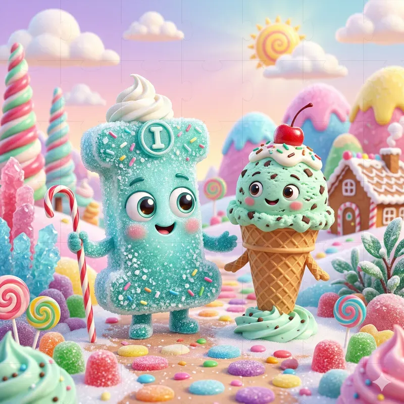 Cute Candy Letters 3D