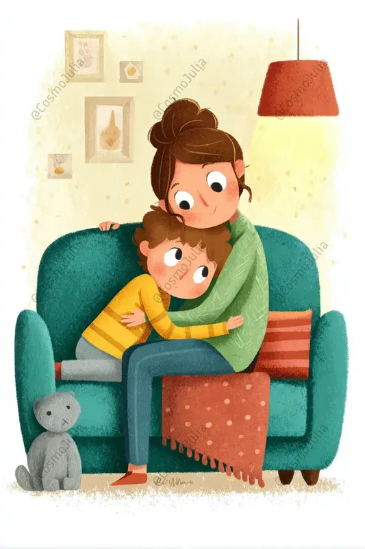 Cute Mothers And Children Clipart