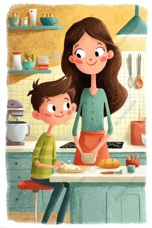 Cute Mothers And Children Clipart