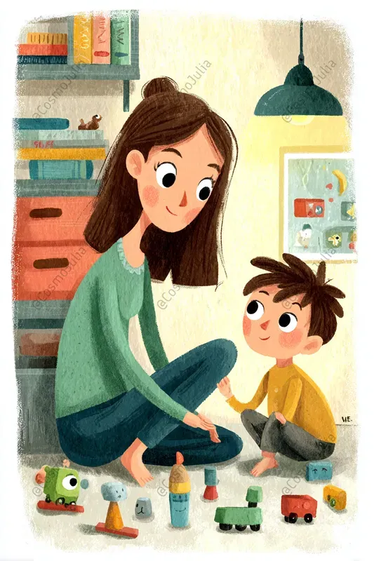 Cute Mothers And Children Clipart