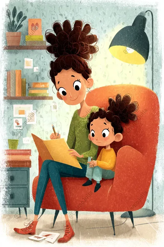 Cute Mothers And Children Clipart