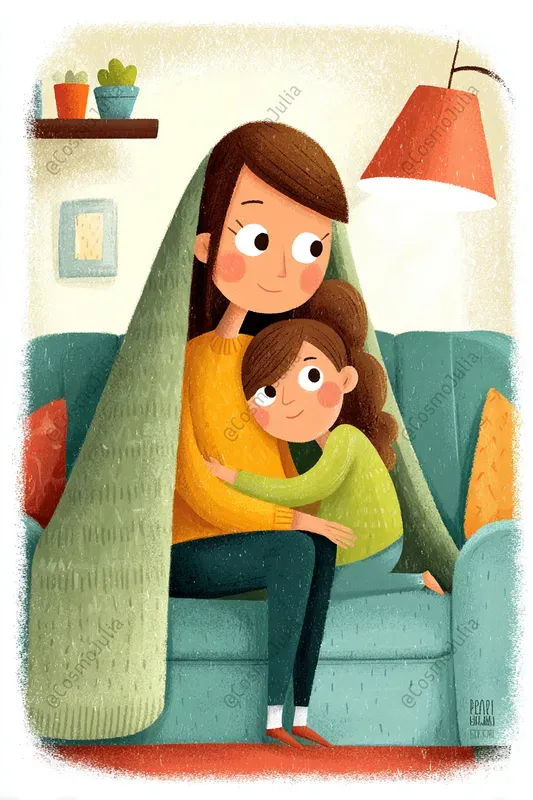 Cute Mothers And Children Clipart