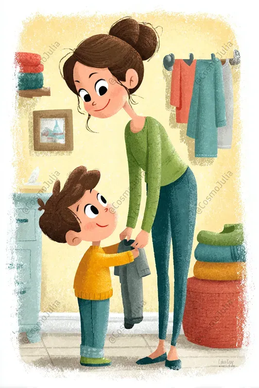 Cute Mothers And Children Clipart