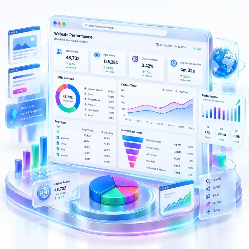 3D Analytics Dashboard 4 Concepts