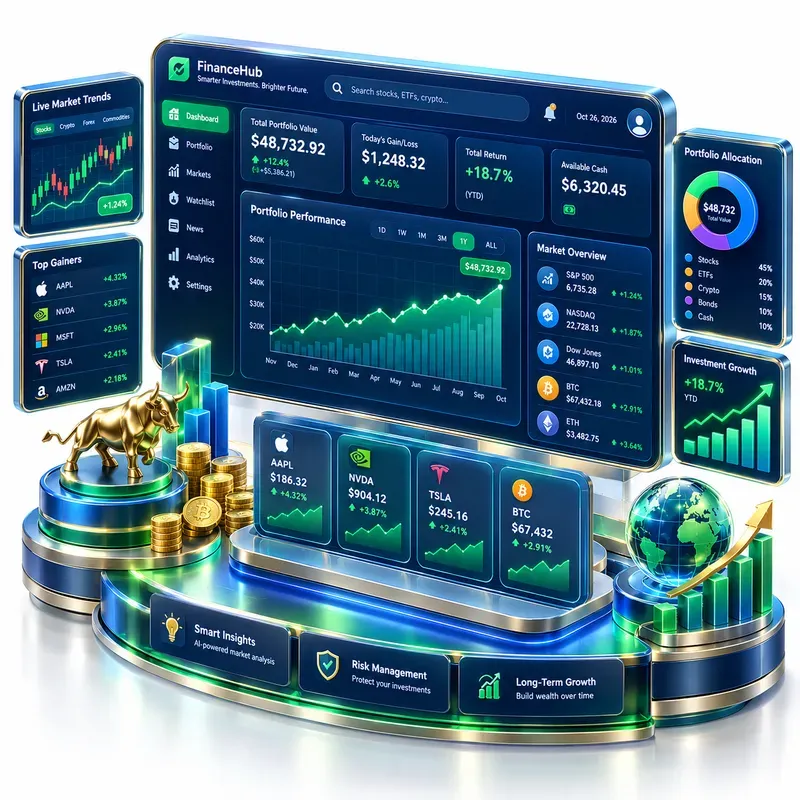 3D Analytics Dashboard 4 Concepts