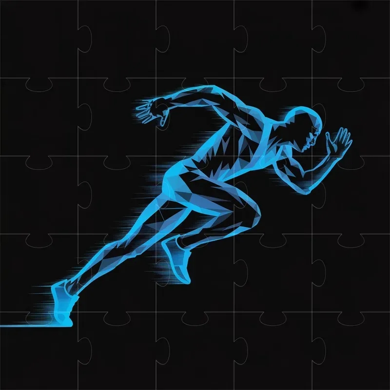 Geometric Action Sports Silhouettes