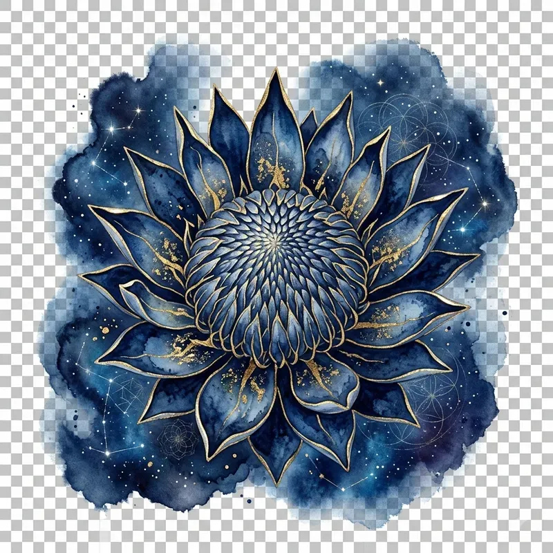 Mystical Indigo Gold Watercolor Avatars