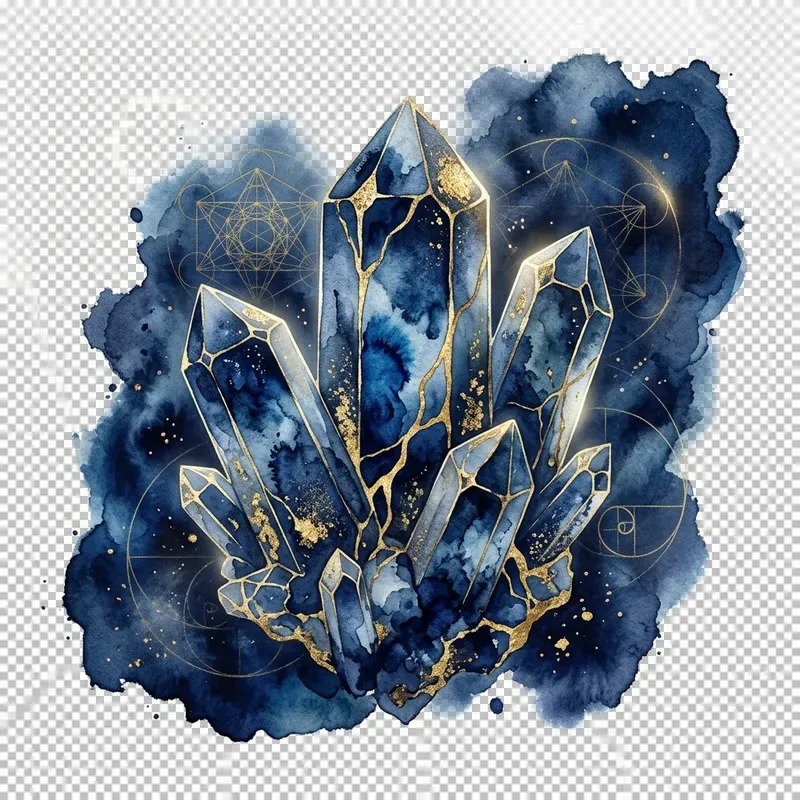 Mystical Indigo Gold Watercolor Avatars