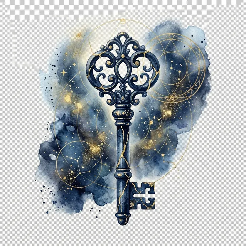Mystical Indigo Gold Watercolor Avatars