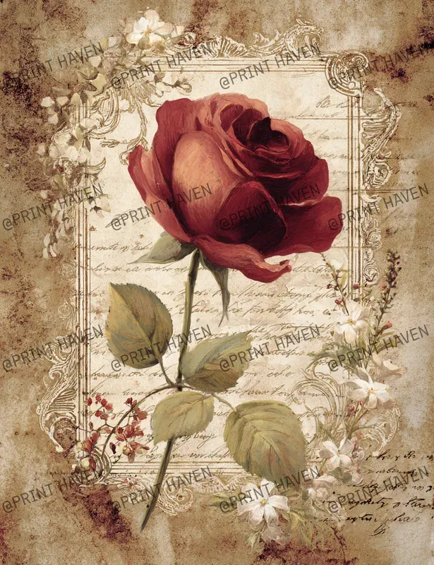 Old Floral Junk Journal Pages