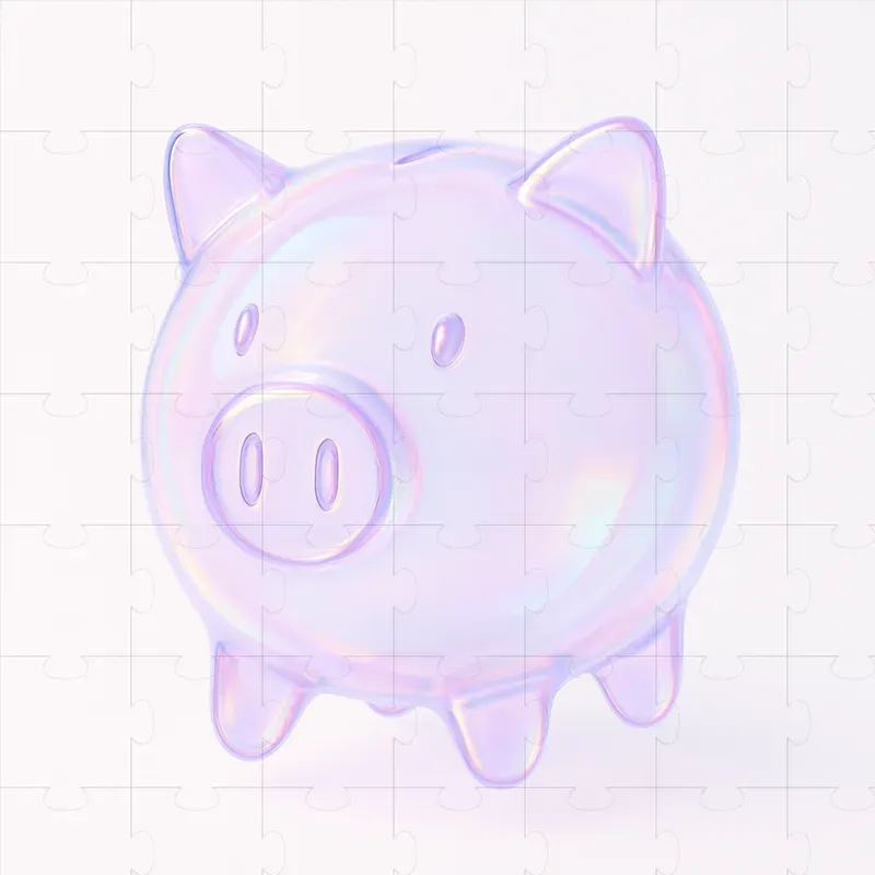 Soap Bubble Icons In 3D Minimalist Style