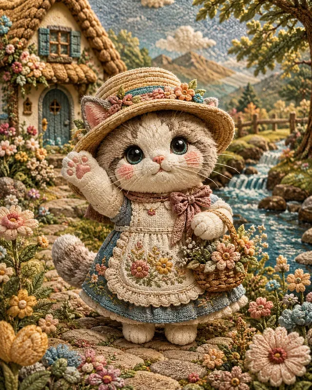 Cute Embroidered Animal Portraits