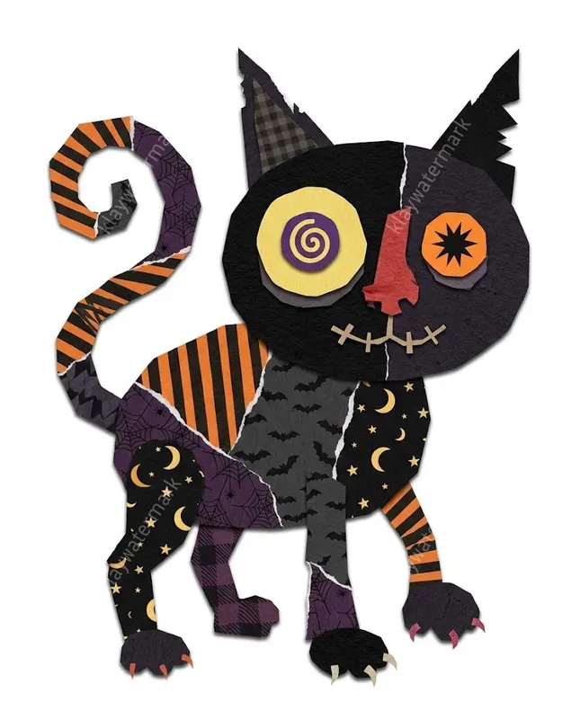 Quirky Halloween Collage Cliparts