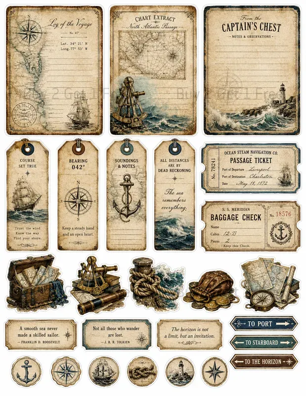 Printable Junk Journal Ephemera Sheets