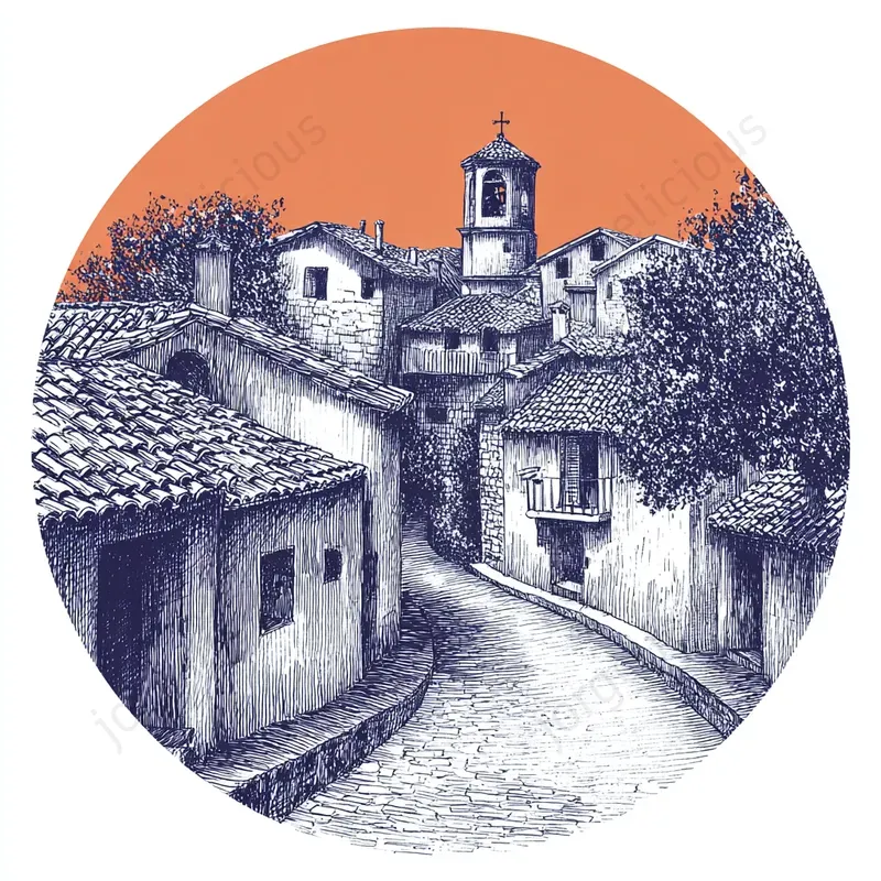 Circular Engraved Emblem Scenes