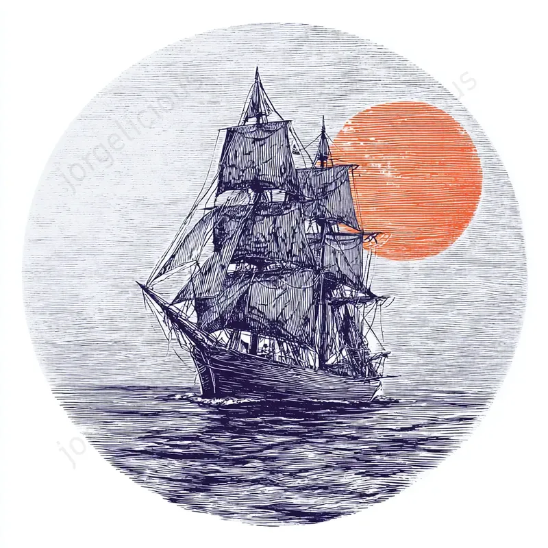 Circular Engraved Emblem Scenes