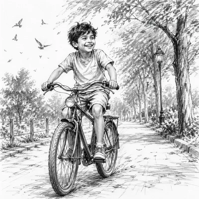 Handdrawn Bicycle Life Sketches