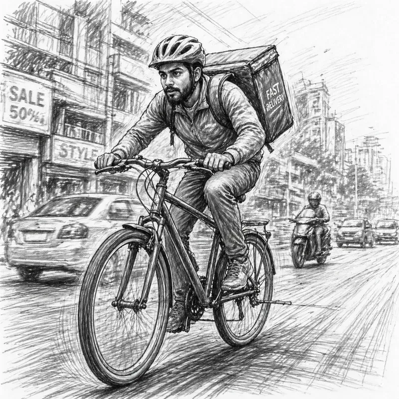 Handdrawn Bicycle Life Sketches