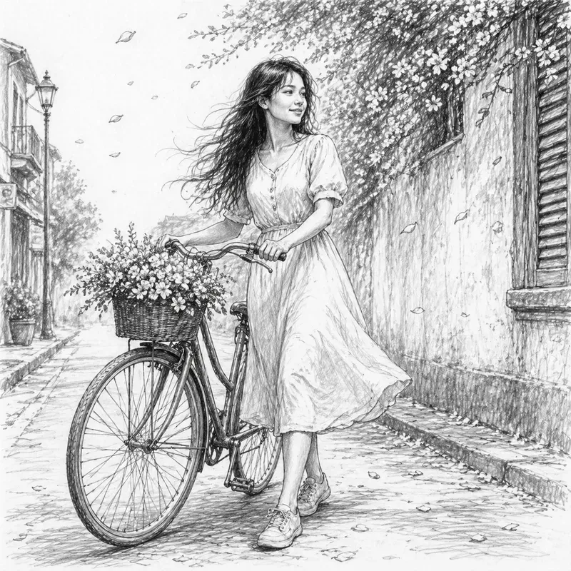 Handdrawn Bicycle Life Sketches