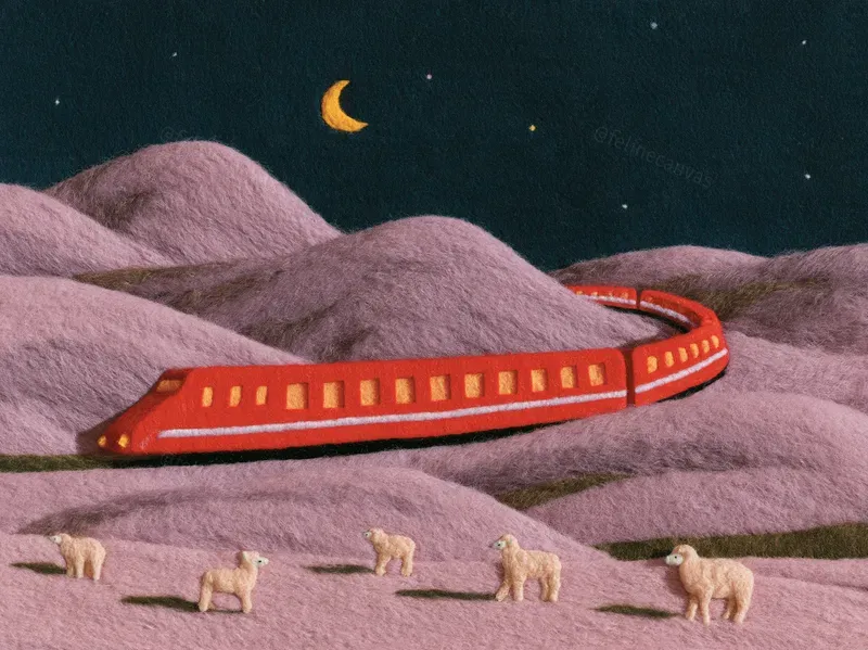 Surreal Felt And Wool Collage Art