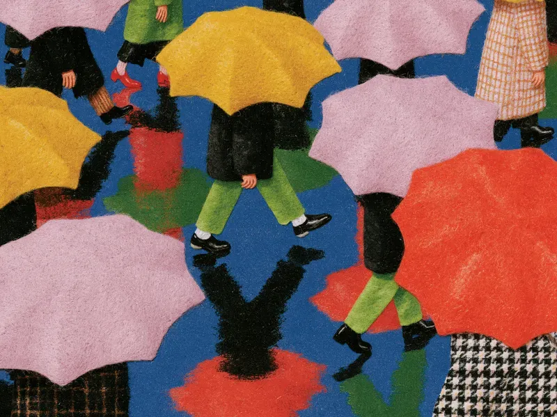 Surreal Felt And Wool Collage Art