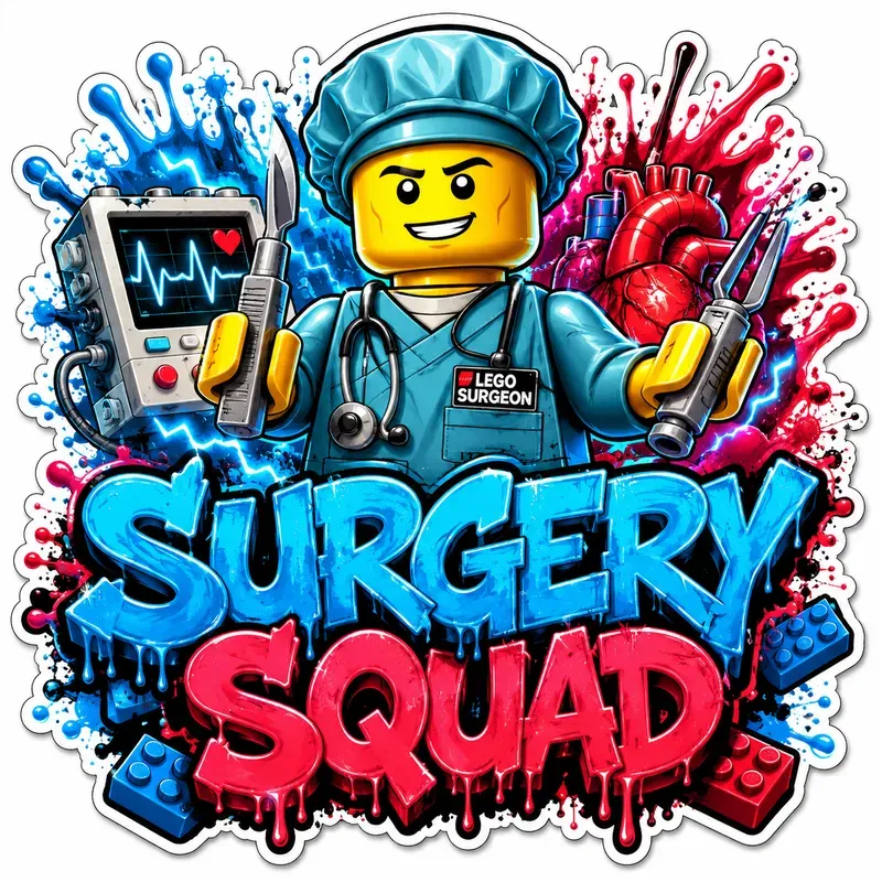 Lego Hospital Crew Graffiti Sticker Art