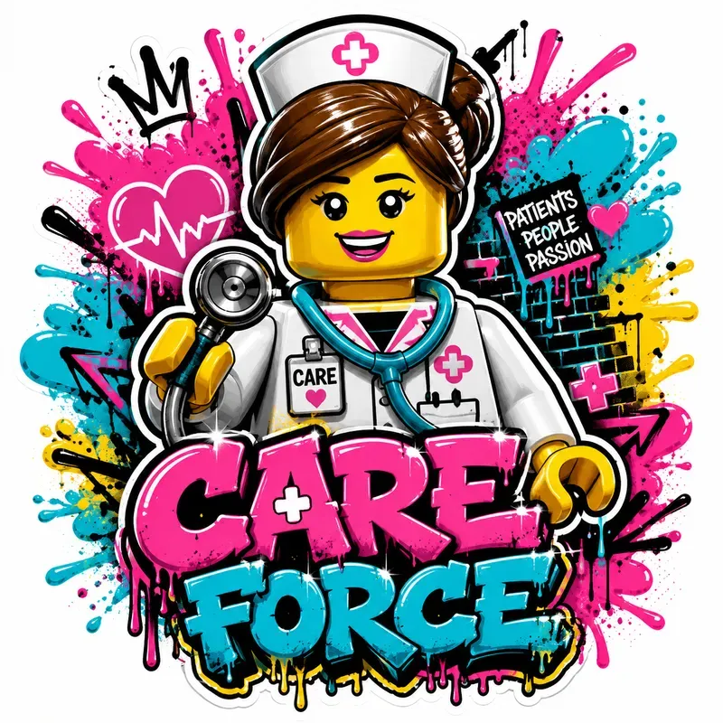 Lego Hospital Crew Graffiti Sticker Art