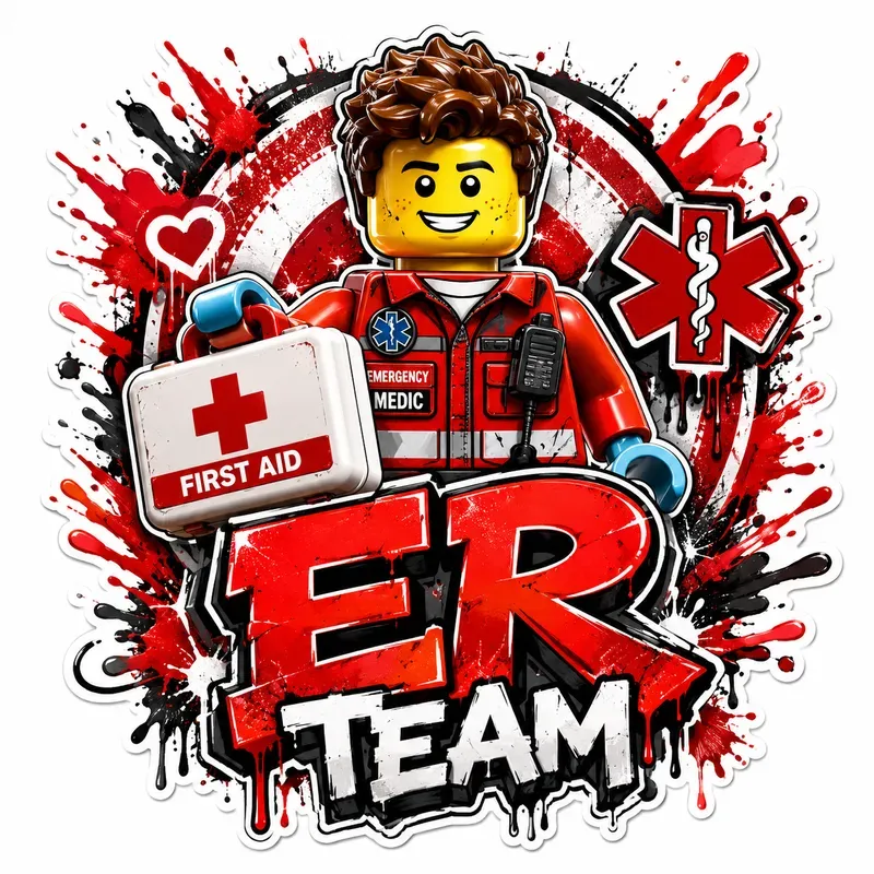 Lego Hospital Crew Graffiti Sticker Art