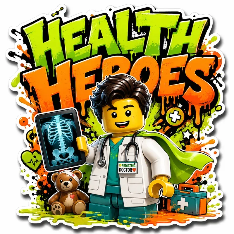 Lego Hospital Crew Graffiti Sticker Art