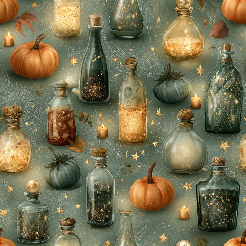 Dark Magical Autumn Seamless Pattern Gens