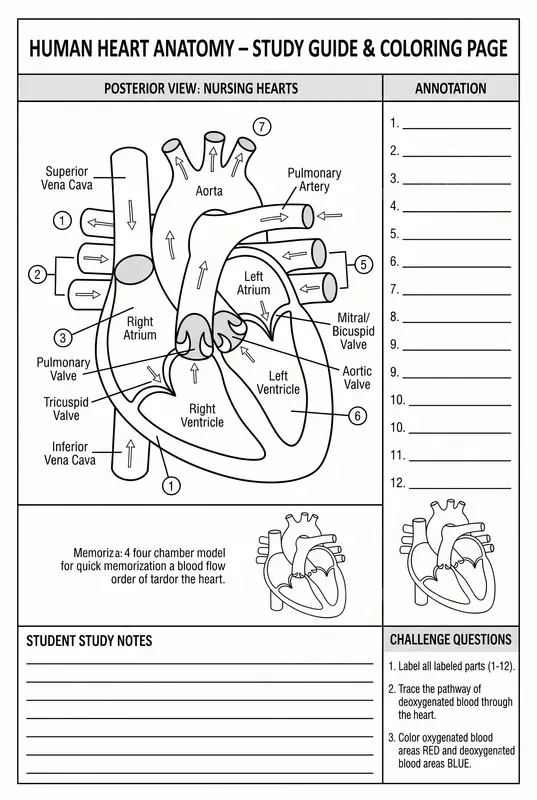 Anatomical Nursing Study Coloring Pages