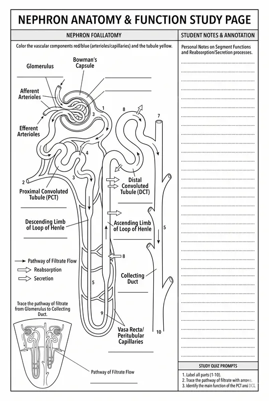 Anatomical Nursing Study Coloring Pages
