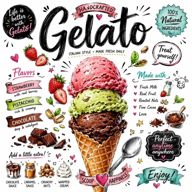 Handdrawn Food Typography Posters