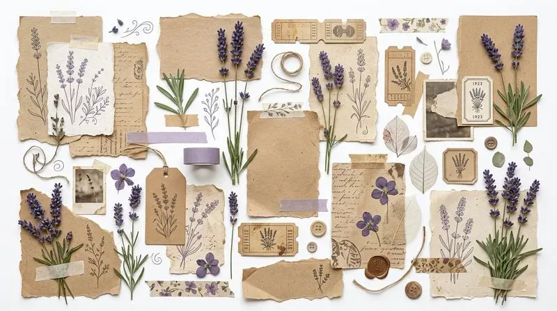 Botanical Scrapbook Collage Kits