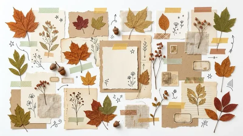 Botanical Scrapbook Collage Kits