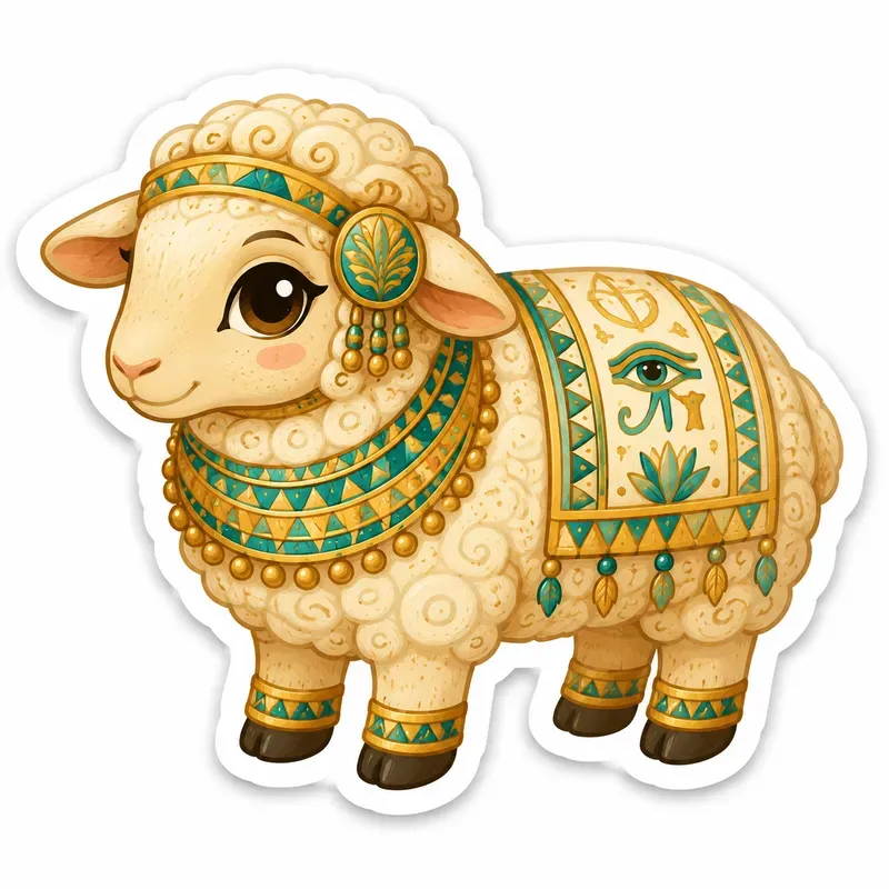 Cute Egyptian Animal Sticker Cliparts
