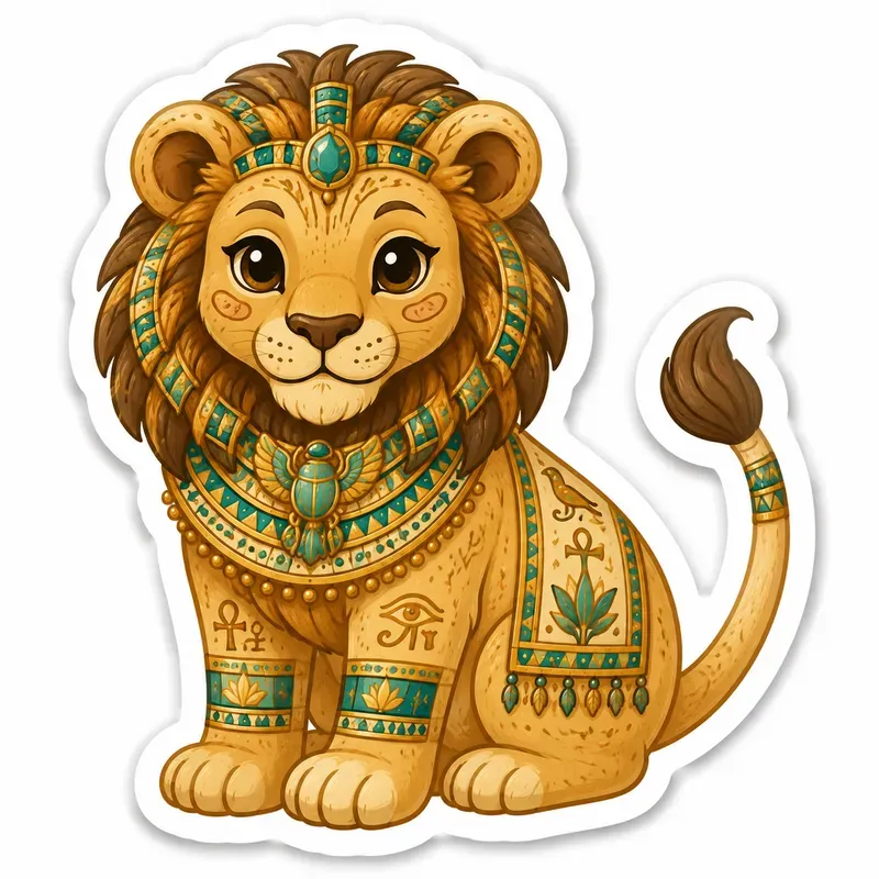 Cute Egyptian Animal Sticker Cliparts