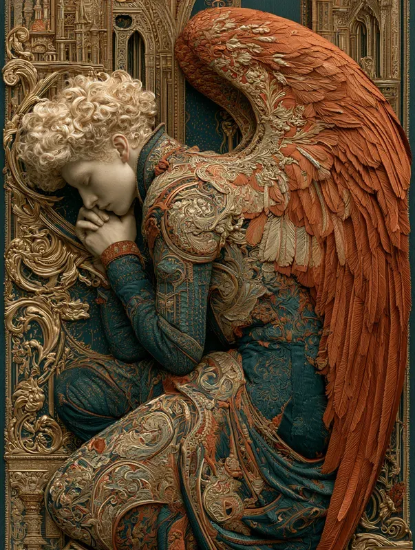 Ornate Tapestry Mixed Media Art