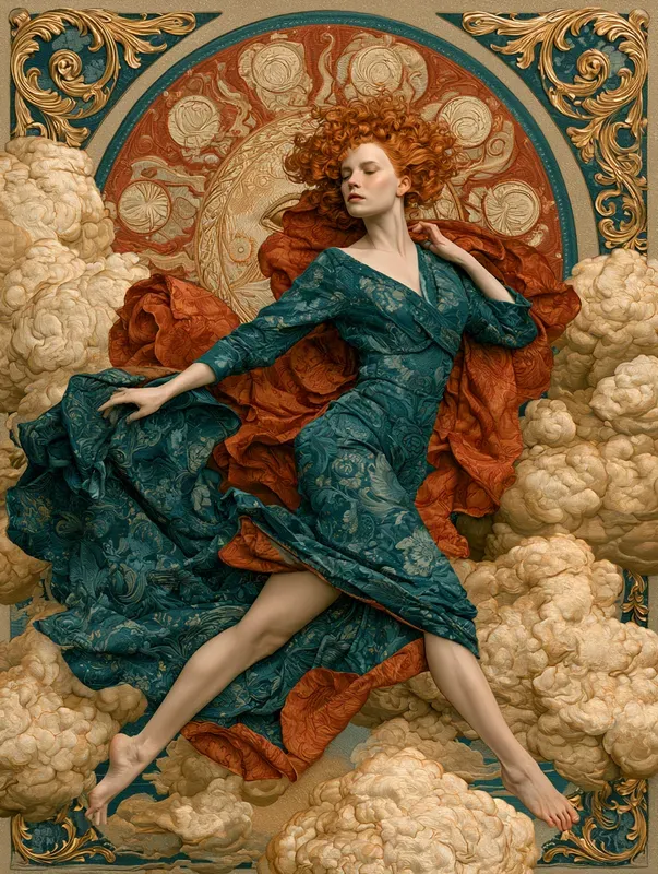 Ornate Tapestry Mixed Media Art