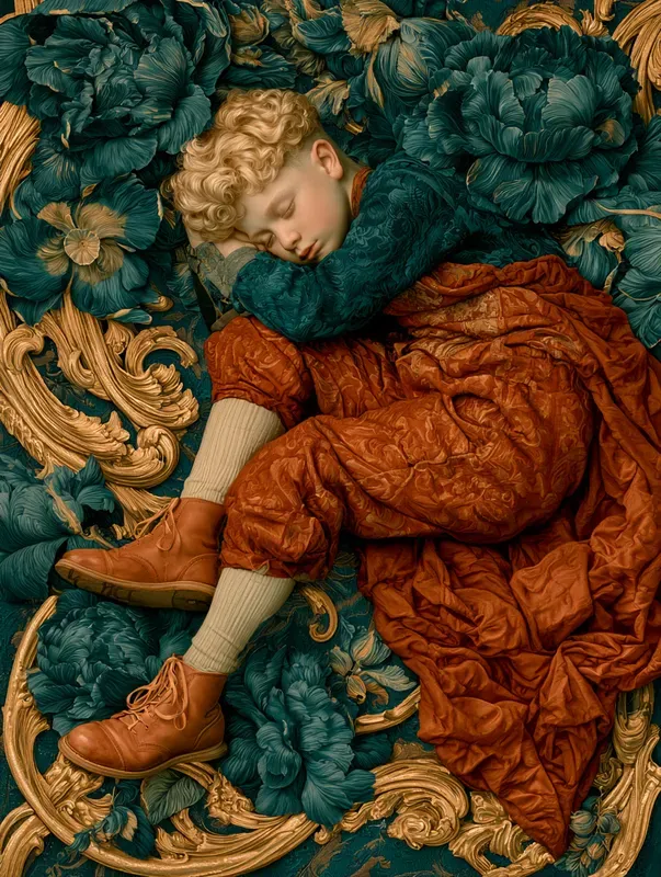 Ornate Tapestry Mixed Media Art