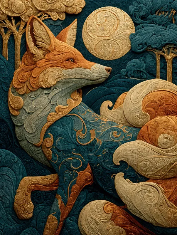Ornate Tapestry Mixed Media Art