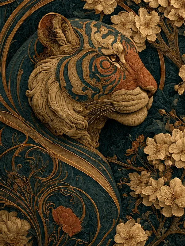 Ornate Tapestry Mixed Media Art