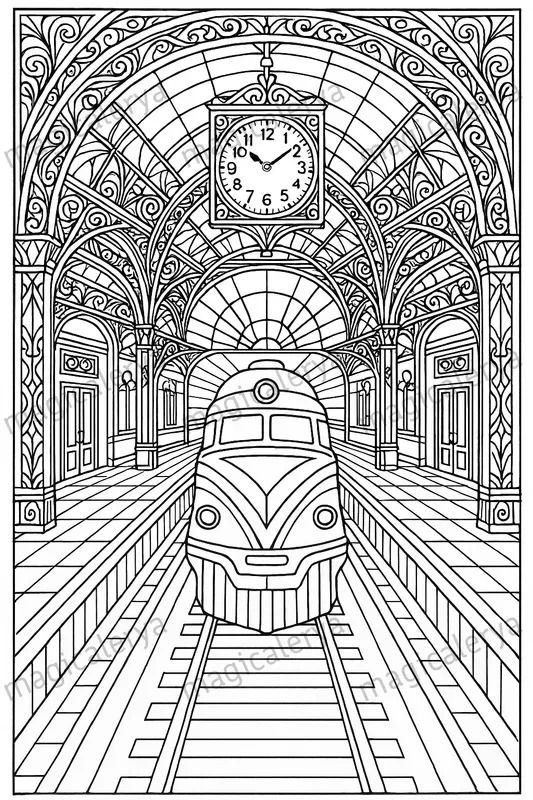 Art Deco Cityscape Coloring Pages