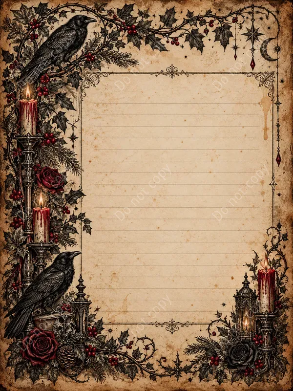 Gothic Christmas Junk Journal Pages