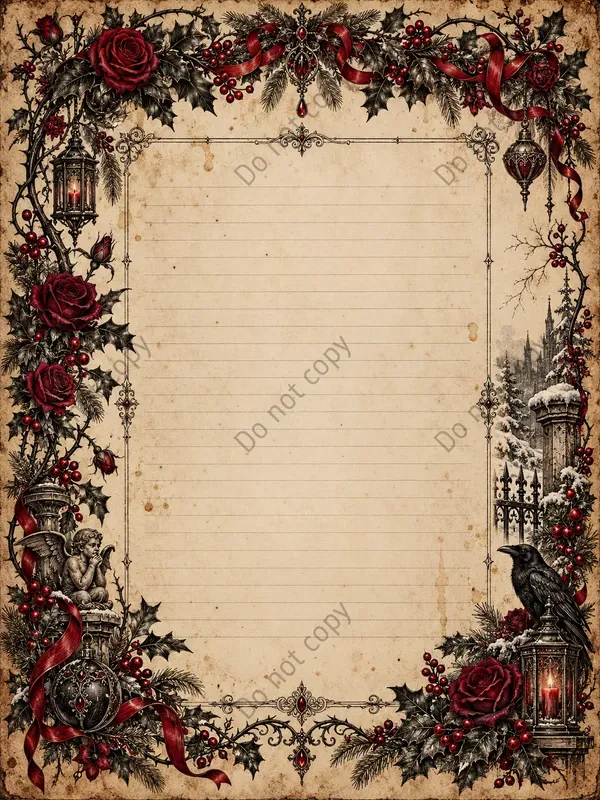 Gothic Christmas Junk Journal Pages