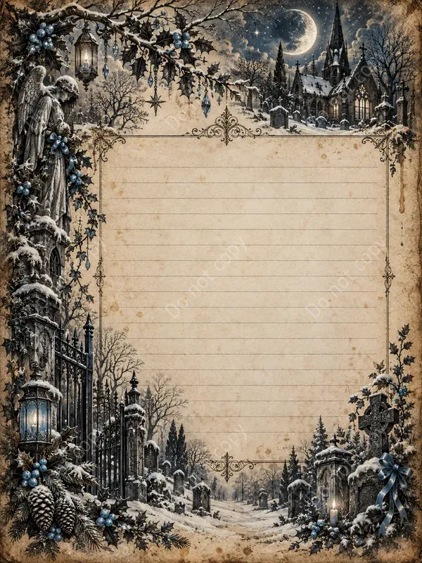 Gothic Christmas Junk Journal Pages