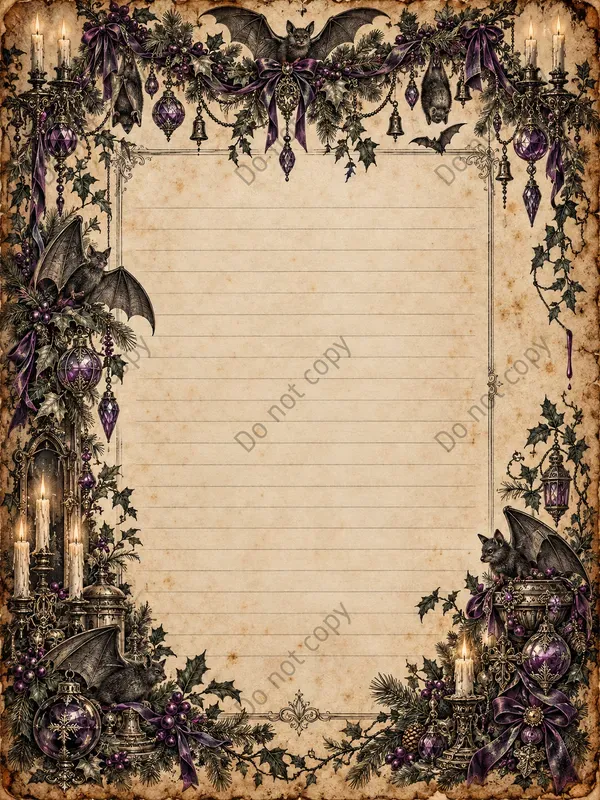 Gothic Christmas Junk Journal Pages