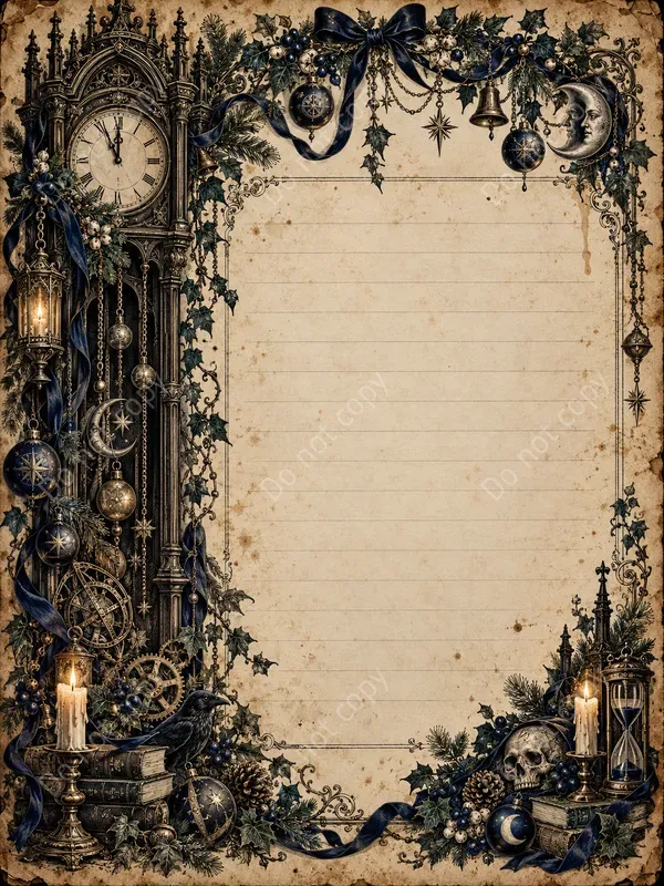 Gothic Christmas Junk Journal Pages