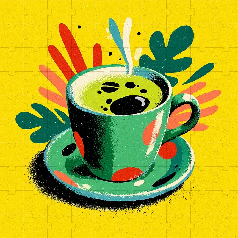 Riso Print Midcentury Mascot Art