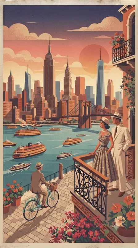 Vintage Travel Poster Style Generator